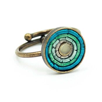 India Antik Ring 03 Petite bague avec incrustation colorée 28