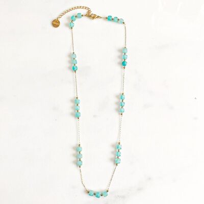 Amazonite turquoise cube necklace