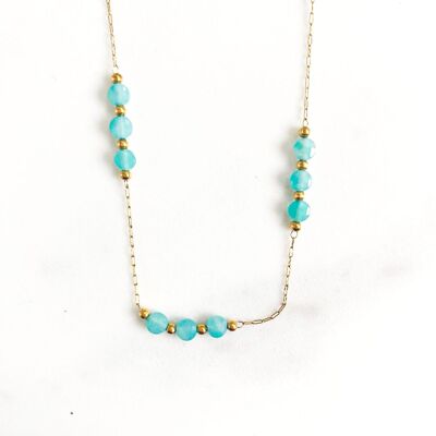 Amazonite turquoise pebble necklace