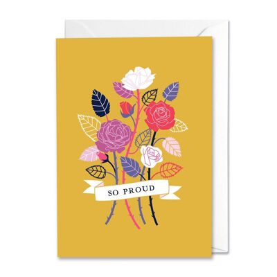So Proud Floral Greetings Card