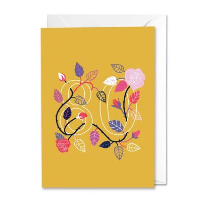 Age 80 Floral Greetings Card
