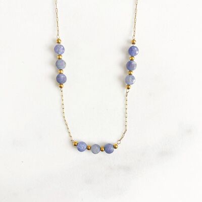 Lilac tanzanite pebble necklace