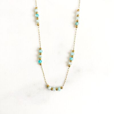 Amazonite turquoise mini pebble necklace