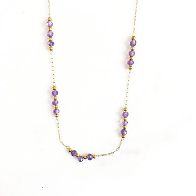 Amethyst purple mini pebble necklace