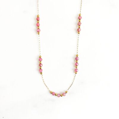 Collier mini galets rose rodocrosite