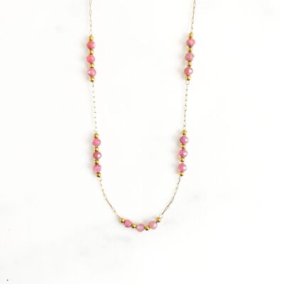 Mini pink rodocrosite pebble necklace