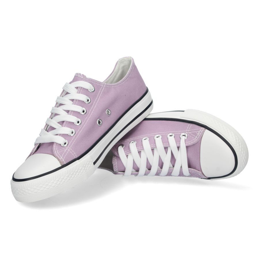 Zapatilla Plana de Lona con Cordones en color morado
