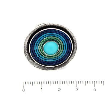 India Antik Ring 01 - grande bague avec incrustations colorées 5