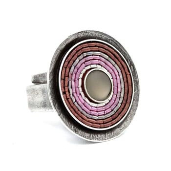India Antik Ring 01 - grande bague avec incrustations colorées 9