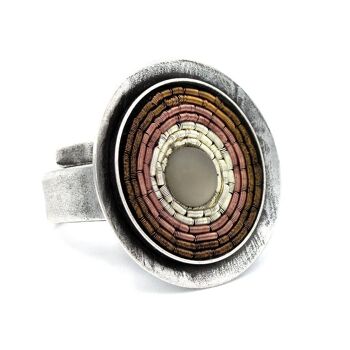 India Antik Ring 01 - grande bague avec incrustations colorées 10