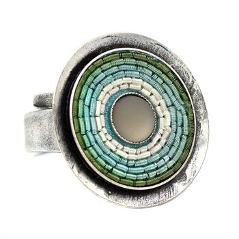 India Antik Ring 01 - grande bague avec incrustations colorées 16