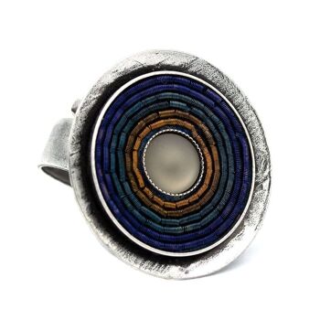 India Antik Ring 01 - grande bague avec incrustations colorées 17
