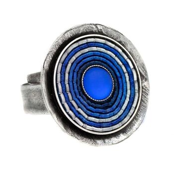 India Antik Ring 01 - grande bague avec incrustations colorées 22