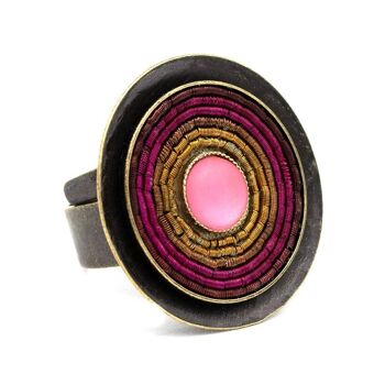 India Antik Ring 01 - grande bague avec incrustations colorées 39