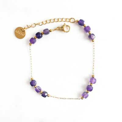 Amethyst purple cube bracelet