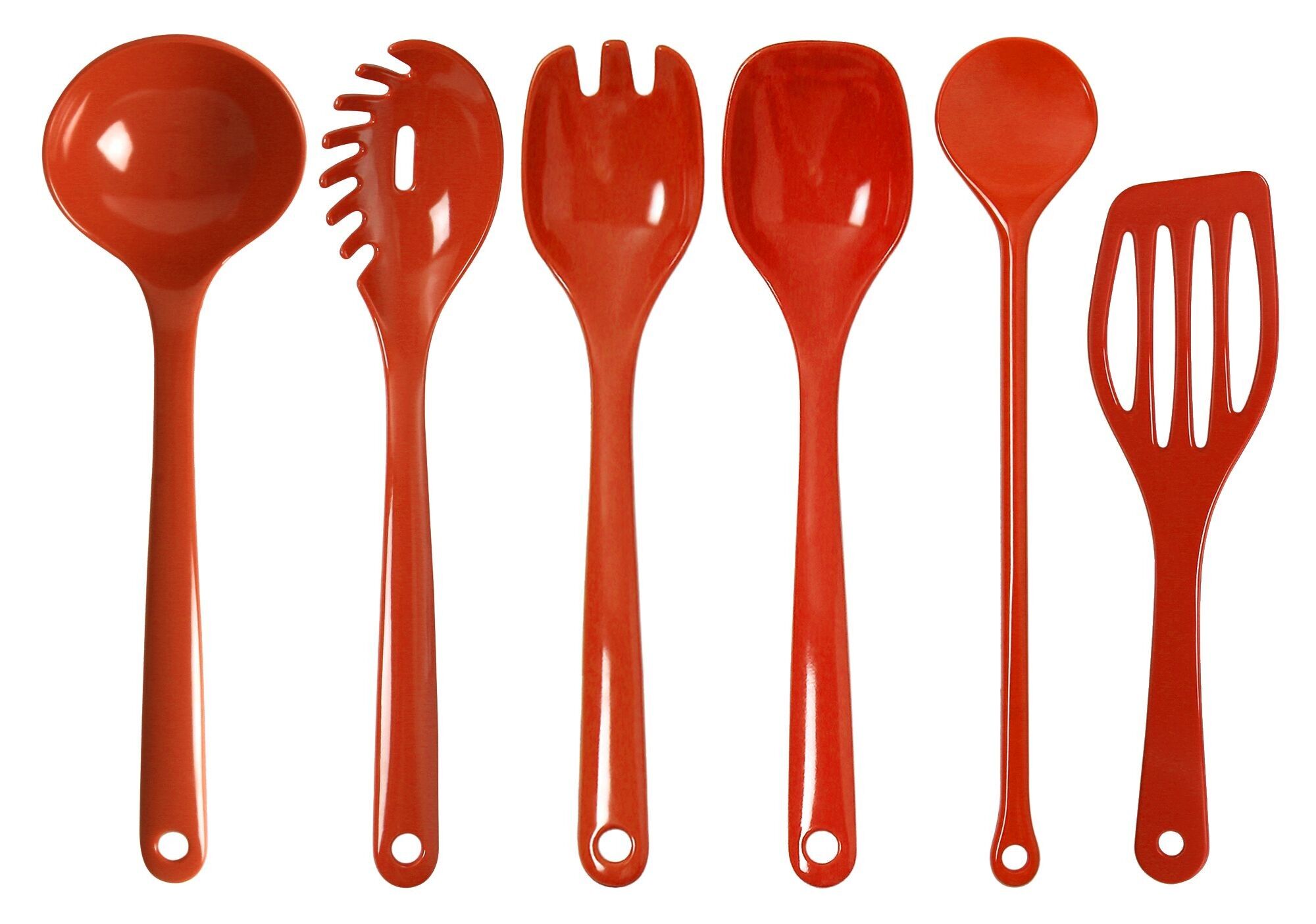 PBT-Küchenhelfer-Set rot 5 teiliges Set im PE-Beutel