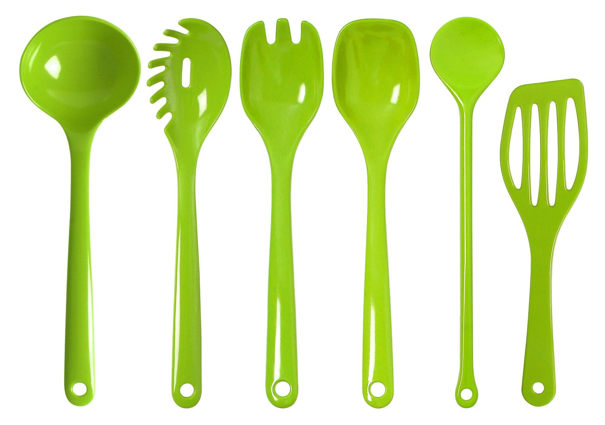 PBT-Küchenhelfer-Set apfelgrün 5 teiliges Set im PE-Beutel