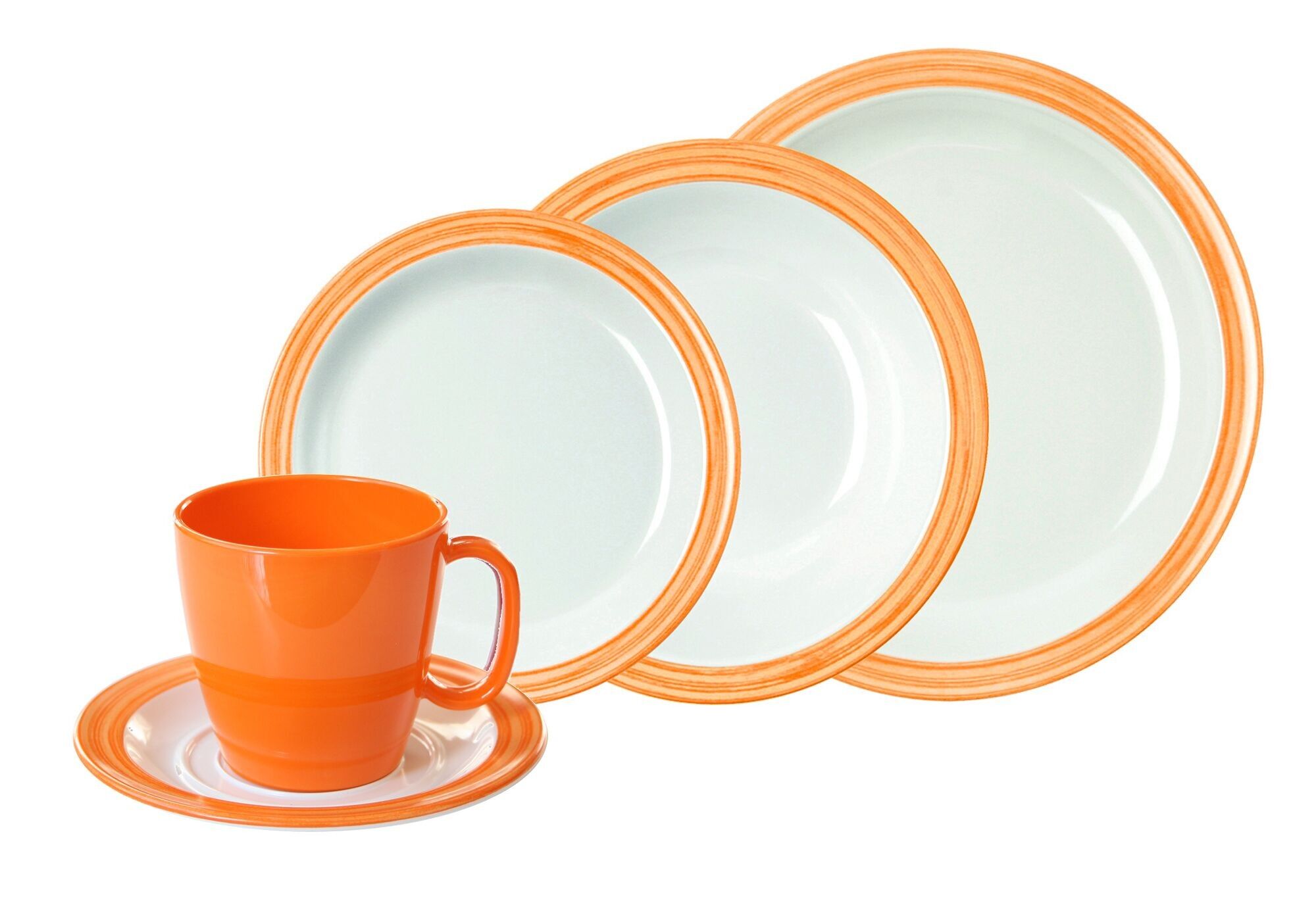 2er Melamin-Geschirrset BISTRO orange 10-teilig im PE-Beutel