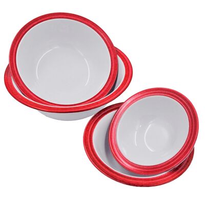 Set ciotole 4 pezzi, bistrot rosso ciliegia