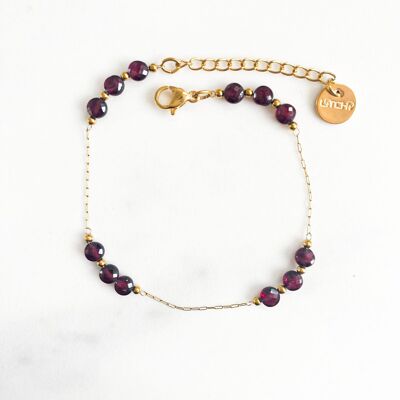 Garnet pebble bracelet