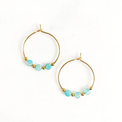 Amazonite turquoise pebble earrings