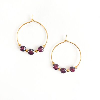 Garnet pebble earrings