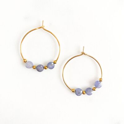 Boucles d'oreillesgalets lilas tanzanite