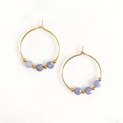 Lilac tanzanite pebble earrings