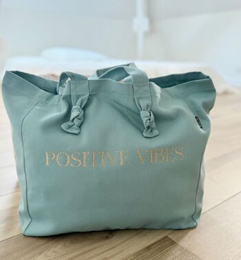 Cabas  "Positive Vibes" Coloris Bleu Caraïbes 2