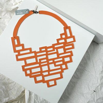 BRICK - Collier plastron éco-cuir, bijoux contemporains, bijoux fait main