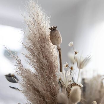 Bouquet de mariée de fleurs séchées beige bleu 4