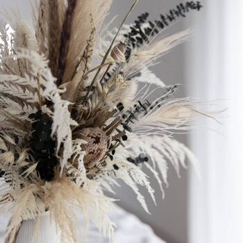 Bouquet de mariée de fleurs séchées Boho blanc 2