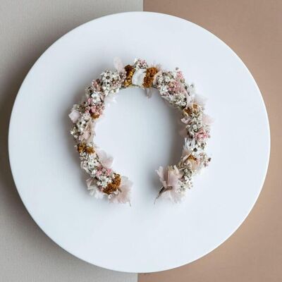 Headband dried flowers pink springlike