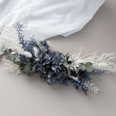 Composizione di fiori secchi per cavalletto eucalipto blu