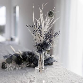 Bouquet de fleurs séchées mini décoration de table eucalyptus bleu 2
