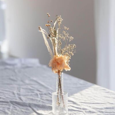Bouquet de fleurs séchées décoration de table abricot