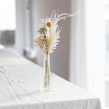 Bouquet de fleurs séchées décoration de table jaune 1