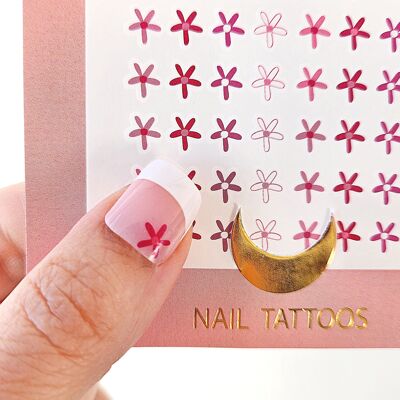 pink daisy flowers for nails, water stickers for manicure