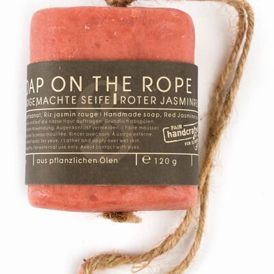 Seife "Soap on the rope" // Roter Jasminreis