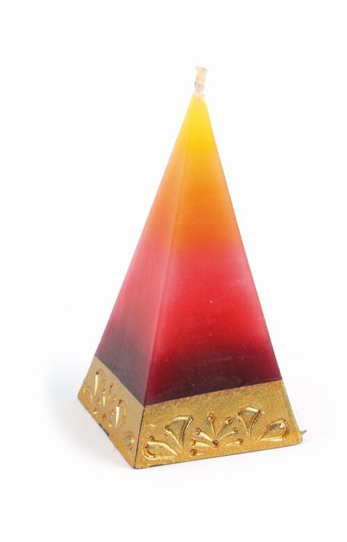 Pyramiden-Kerze // Gelb- und Rottöne