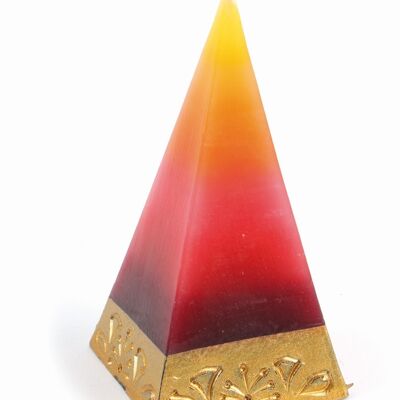 Bougie pyramide // Tons jaunes et rouges