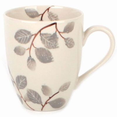 Coffee mug "Leaves" // Gray