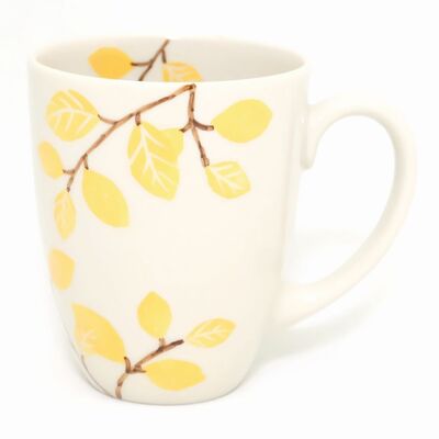 Coffee mug "Leaves" // Yellow