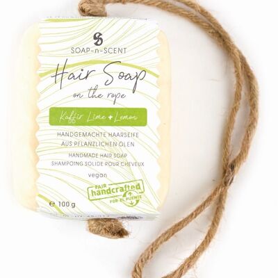 Hair soap "Hair Soap on the rope" // Kaffir Lime & Lemon