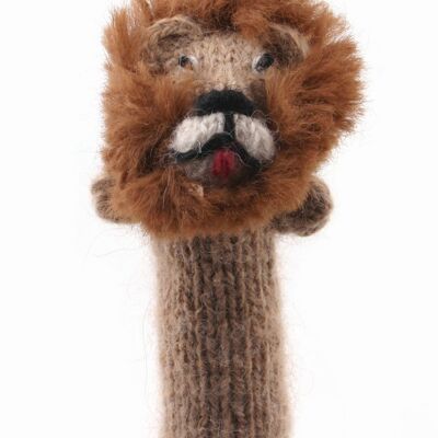 Marionetta da dito lavorata a maglia "Leone" // con alpaca