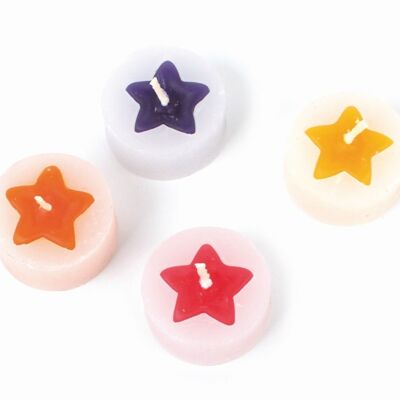 Tealights without aluminum bowl "Stars", set of 4