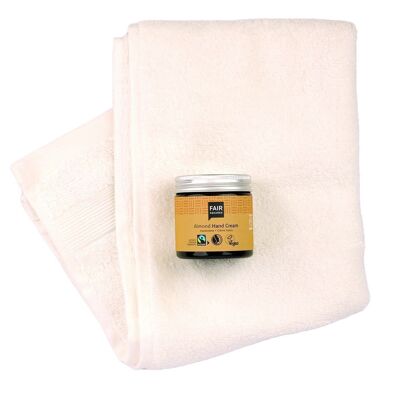 “Sensitive Almond” feel-good set with guest towel,