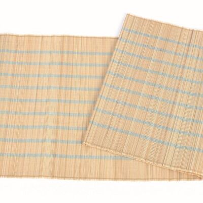 Table runner // natural/blue // 33 x 120 cm