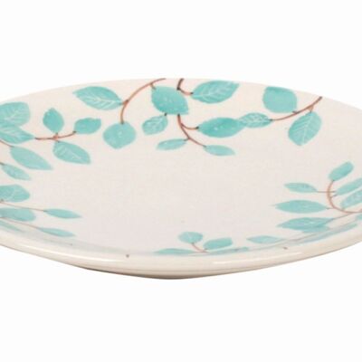 Cake plate "Leaves" // Turquoise