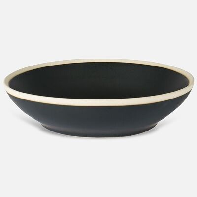Soup plate "Pure" // off-white/black // H 5 cm, Ø 19 cm